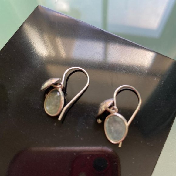 Beryl Gemstone Sterling Silver Earrings - Picture 3 of 3